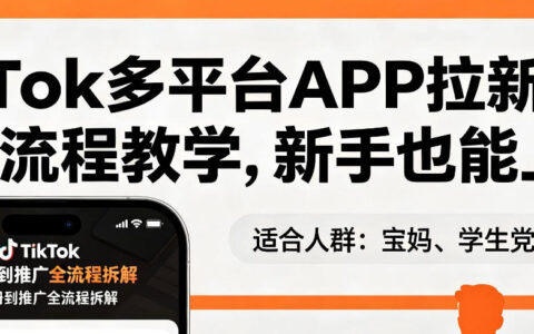 TikTok多平台APP拉新实操指南：新手快速上手完整流程，出海变现策略
