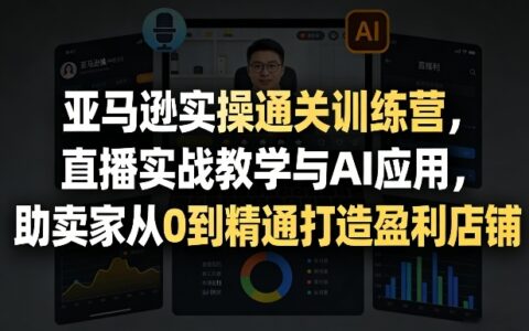 亚马逊实操通关训练营：直播实战教学与AI应用，助卖家从0到精通掌握店铺变现策略（更新4月29日）