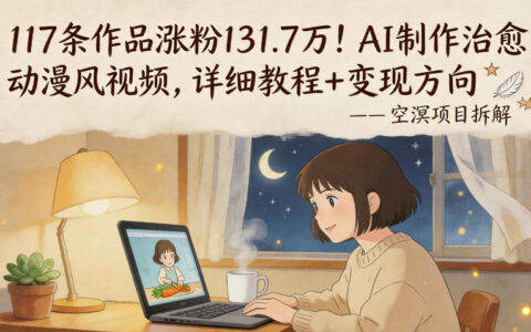 117条作品涨粉131.7W！AI制作治愈动漫风视频详细教程与变现方法