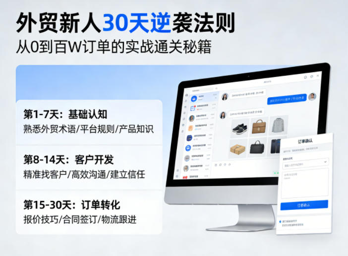 外贸新人30天成长策略：从零起步到订单突破的实测实操指南