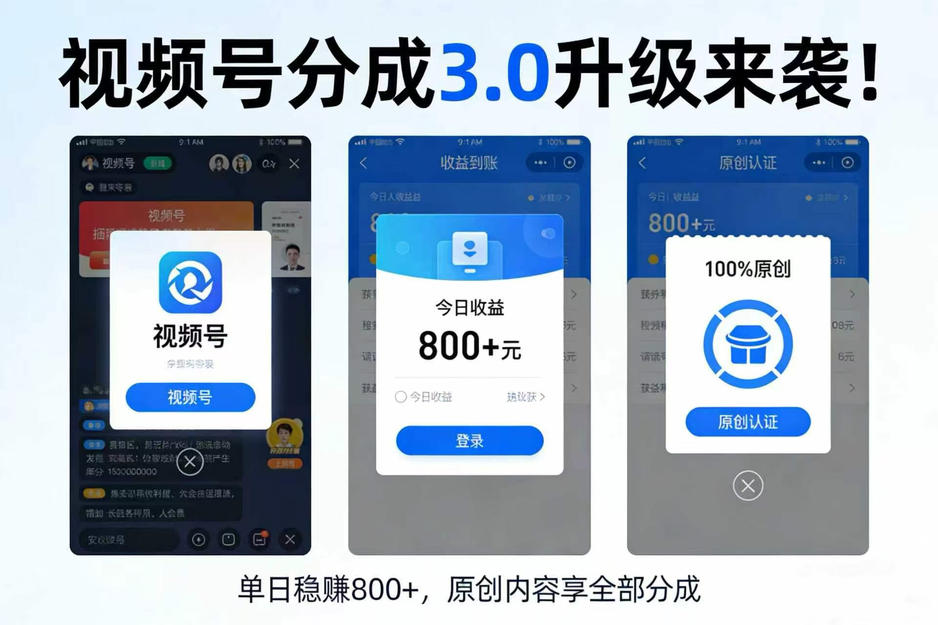 视频号分成 3.0 实战指南：100步骤% 原创内容高效变现策略