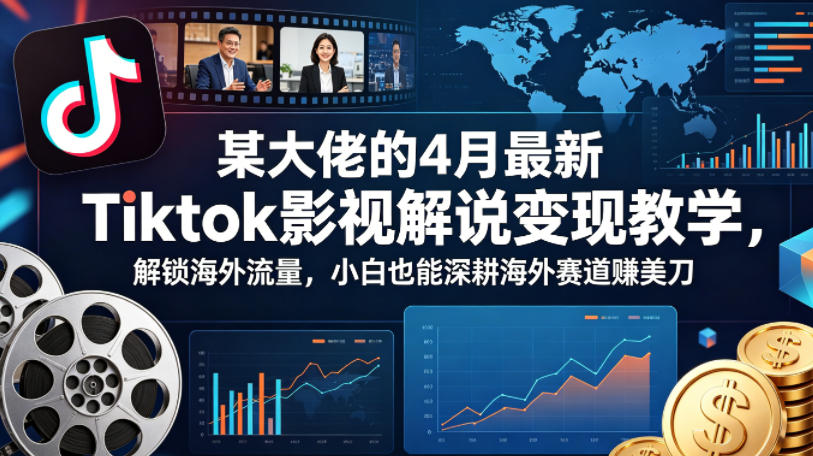 某大佬的4月TikTok影视解说变现实战指南：新手如何解锁海外流量并深耕赛道实现盈利