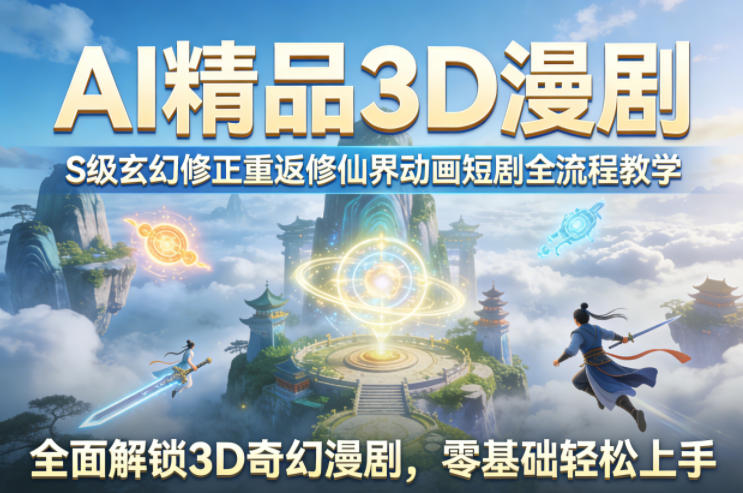AI 3D玄幻动画短剧全流程实战指南：零基础轻松上手，解锁被动收入策略