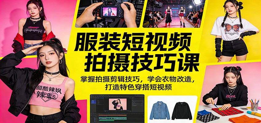 2025服装短视频变现实战课：拍摄剪辑技巧+衣物改造指南