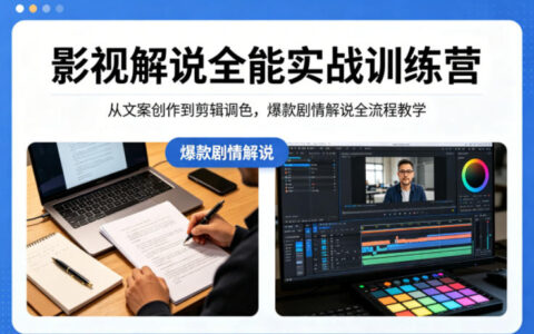 影视解说实战指南：从文案创作到剪辑调色，变现剧情解说全流程教程