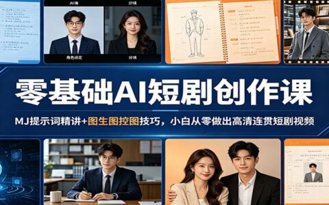 零基础AI短剧创作实战课：MJ提示词精讲与控图技巧，新手从零产出高清连贯视频