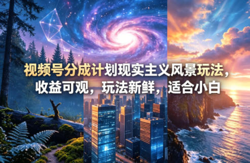 视频号分成计划现实主义风景玩法实战攻略：收益潜力可观，新手友好指南