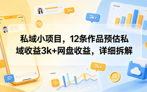 私域小项目实操：12条作品实现私域与网盘收益，详细拆解指南