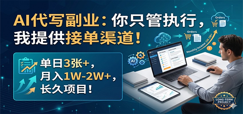 AI代写副业：实战变现策略与接单渠道指南，长久项目拆解