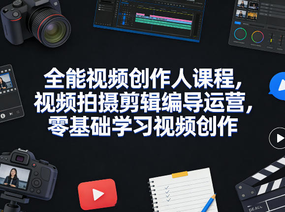 全能视频创作人变现指南：零基础学习视频拍摄剪辑运营实战（更新2026年4月）