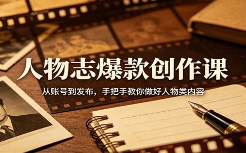 人物志变现实操：从账号到发布，手把手教你打造人物类内容