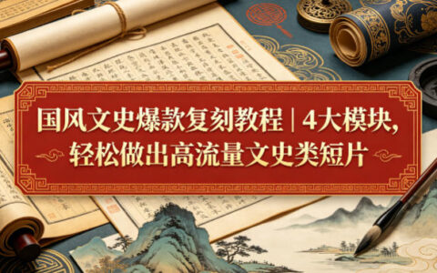 国风文史爆款复刻实战｜4大模块，高效制作高流量文史类短片变现策略
