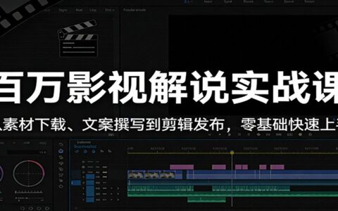 影视解说副业变现实战课：从素材下载到剪辑发布，零基础快速上手