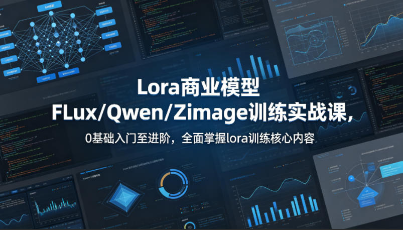 Lora商业模型FLux/Qwen/Zimage训练实战教程：0基础入门至进阶，掌握核心内容与变现思路