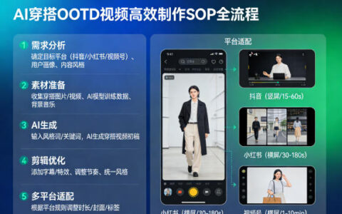 AI穿搭OOTD视频高效制作SOP实战变现指南：适配抖音小红书视频号全平台