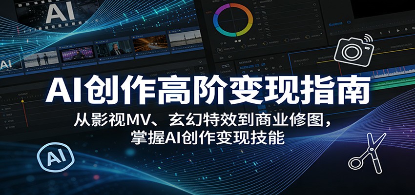 AI创作变现实战指南：影视MV、玄幻特效与商业修图案例解析
