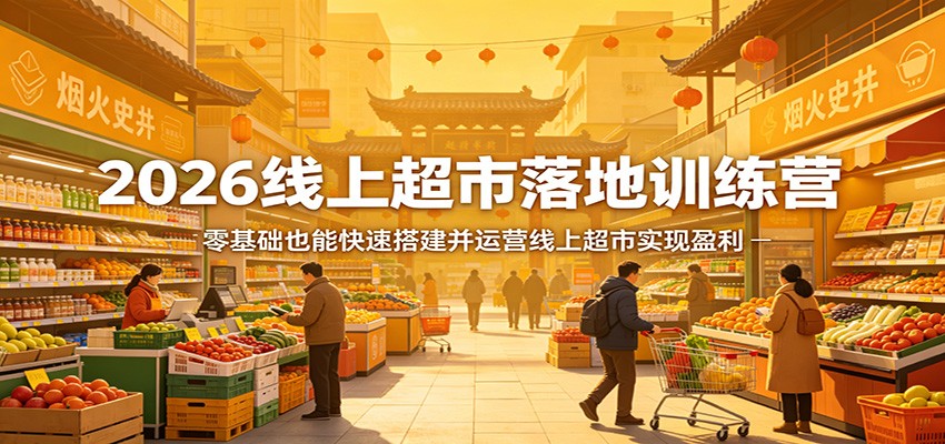 2026线上超市落地训练营：零基础实战搭建运营线上超市变现指南