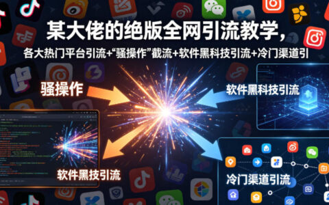 某大佬的全网引流变现教程：热门平台策略+截流技巧+软件工具引流+冷门渠道实战案例