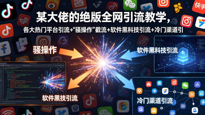 某大佬的全网引流变现教程：热门平台策略+截流技巧+软件工具引流+冷门渠道实战案例