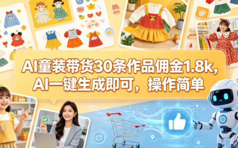 AI童装带货变现攻略：30条作品案例实测，AI一键生成简单操作