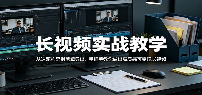 长视频实战教程：从选题构思到剪辑导出，手把手教你打造高质感变现视频
