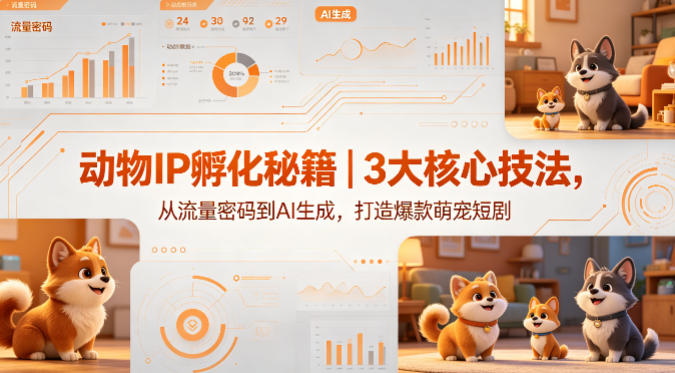动物IP孵化策略｜3大核心技法，从流量密码到AI生成，打造爆款萌宠短剧变现实战