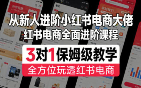 小红书电商进阶实战：3对1专属指导，全方位变现攻略