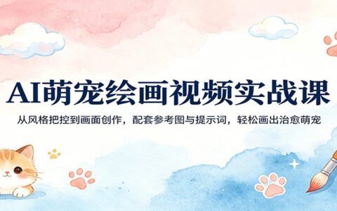 AI萌宠绘画视频变现实战课：风格把控与创作指南，配套参考图与提示词高效产出治愈作品