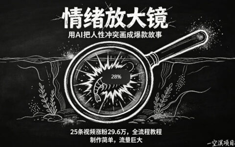 AI制作情绪放大镜视频实测：25条视频涨粉29.6W，高流量简单制作全流程攻略