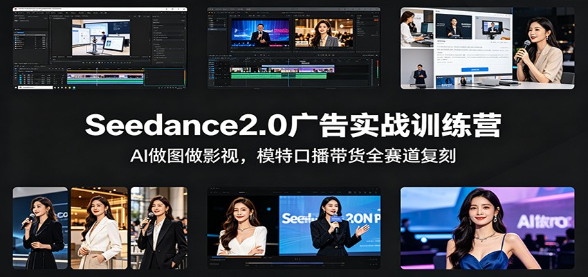 Seedance2.0广告实战教程：AI图像视频制作与模特口播带货全赛道实操策略