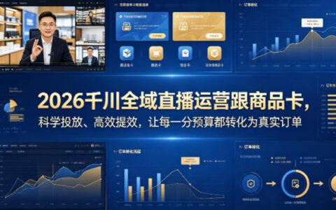 2026千川全域直播运营与商品卡实操：科学投放策略高效提升订单转化