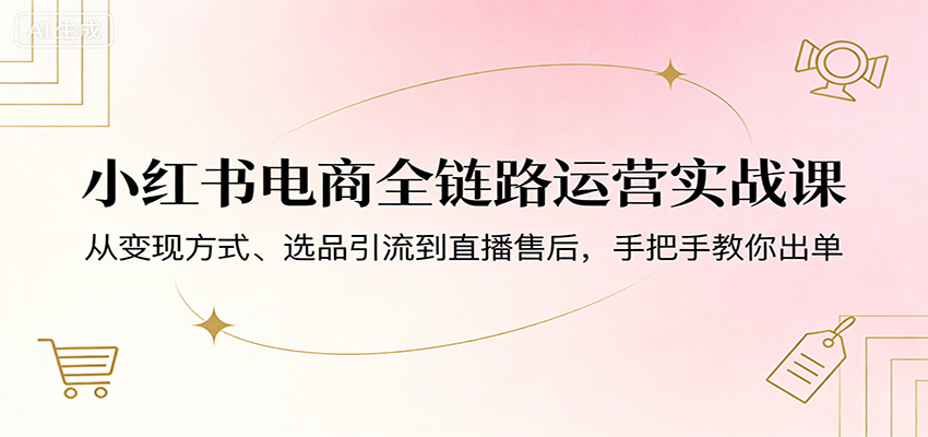 小红书电商全链路运营实战课：变现策略、选品引流与直播售后实操指南