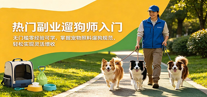 遛狗师副业入门实操指南：零经验掌握宠物照料规范，灵活增收方法