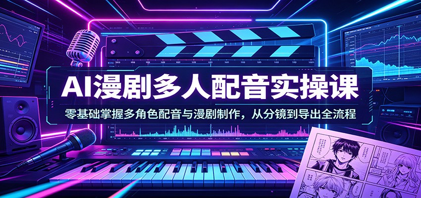AI漫剧副业变现实战：多角色配音+全流程制作攻略，从分镜到导出