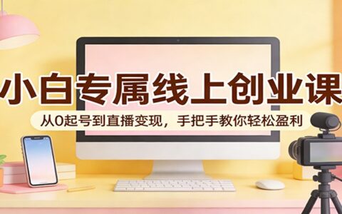 小白专属线上创业课：从0起号到直播变现，手把手实战变现指南