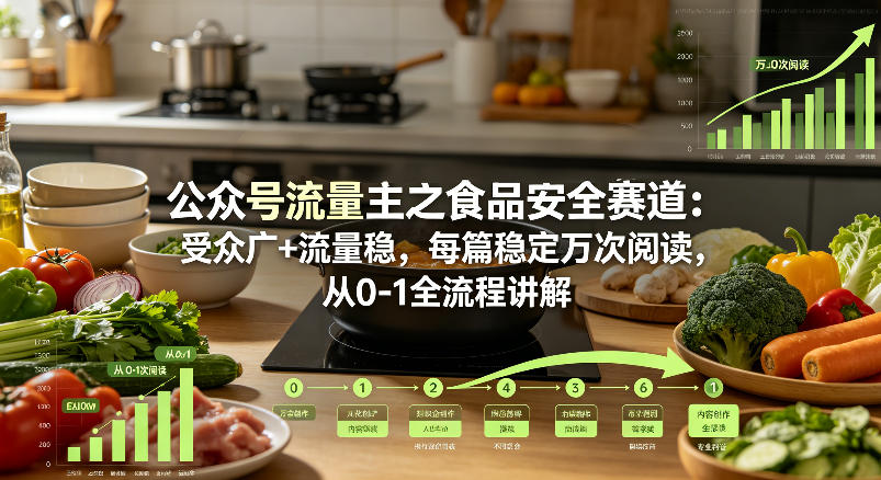 公众号流量主：食品安全赛道高流量变现方法，从0-1实操全流程指南