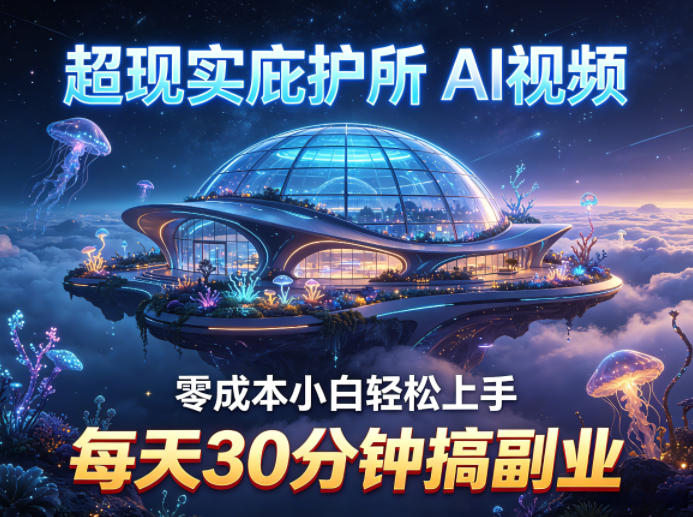 超现实庇护所AI视频项目拆解：新手轻松上手的实操指南，每日30分钟副业变现