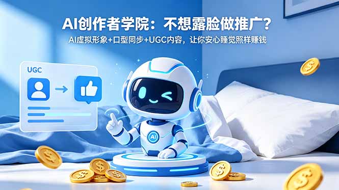 AI虚拟形象+口型同步，不想露脸也能用数字分身做UGC推广赚钱
