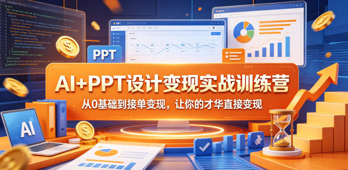 AI+PPT设计变现实战课程：从零基础到接单变现的实操指南