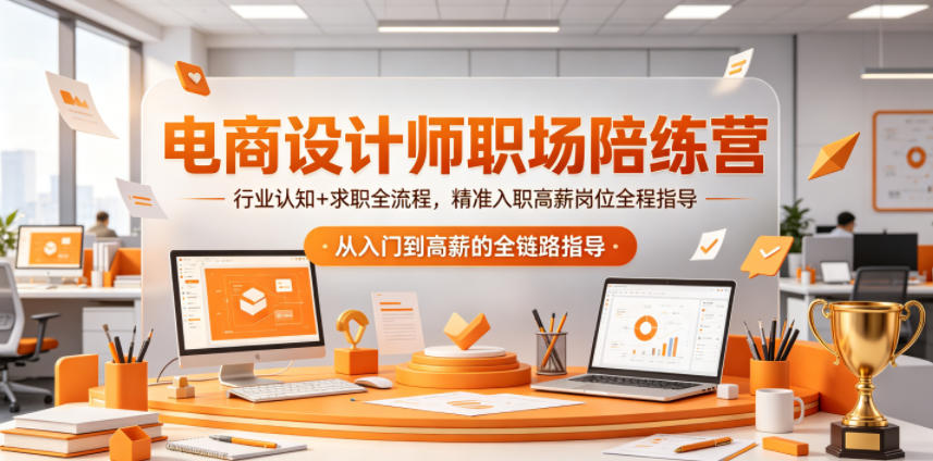 电商设计师职场陪练营：行业认知+求职全流程，高薪岗位入职实战指南