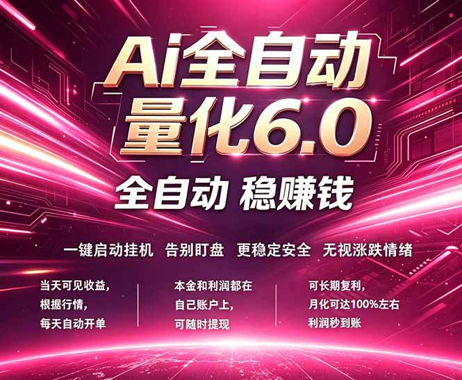 AI量化交易6.0实战策略：24小时自动运行，稳定被动收入指南