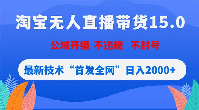 淘宝无人直播带货15.0教程：安全不封号公域玩法，变现200步骤0+赚钱秘籍
