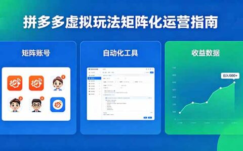 2025拼多多虚拟项目实操指南：矩阵运营策略实现稳定变现
