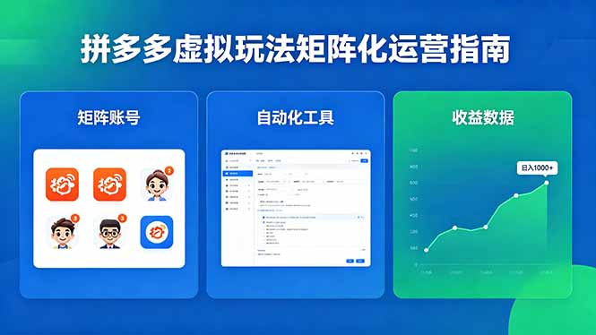 2025拼多多虚拟项目实操指南：矩阵运营策略实现稳定变现