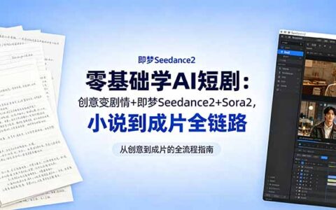 零基础AI短剧教程：创意变剧情+即梦Seedance2+Sora2，小说到成片全链路