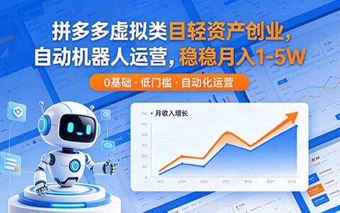 拼多多虚拟类目轻资产项目：自动化运营实战指南，变现潜力案例拆解