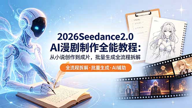2026Seedance2.0 AI制作教程:从小说创作到成片,全流程拆解 2026Seedance2.0 AI制作教程:从小说创作到成片,全流程拆解