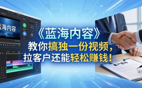 做视频卷不动了？《蓝海内容》实操指南：打造独特视频策略，吸引客户实现被动收入！