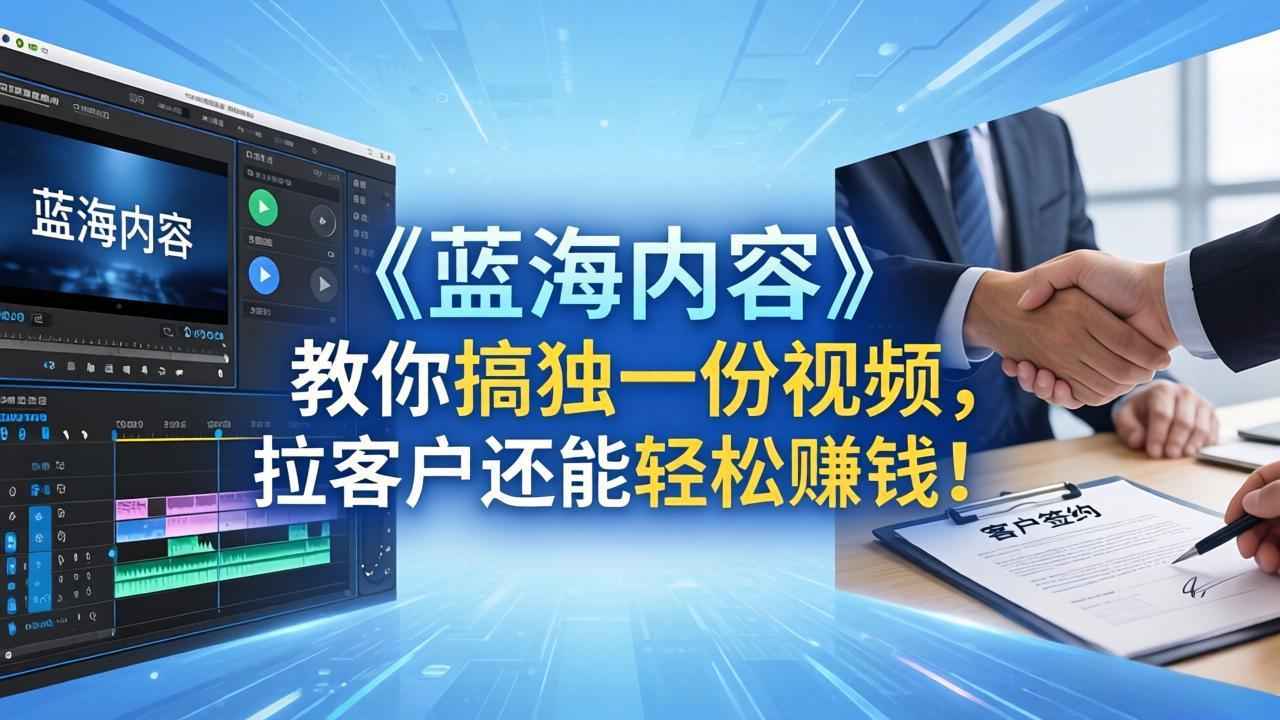 做视频卷不动了？《蓝海内容》实操指南：打造独特视频策略，吸引客户实现被动收入！