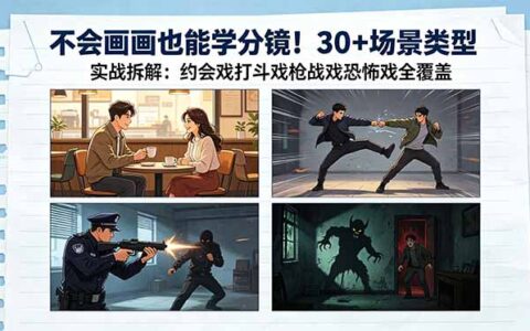 不会画画也能学分镜教程：30+场景实战拆解，ToonBoom/剪映软件应用，影视动画游戏全覆盖